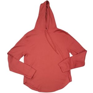 Forever 21 Mens Rust Red Waffle Knit Hooded Shirt Size Medium